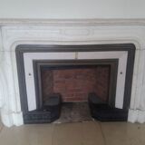 Fireplace XIX ° marble louis XV style with narrowed and floor slabs