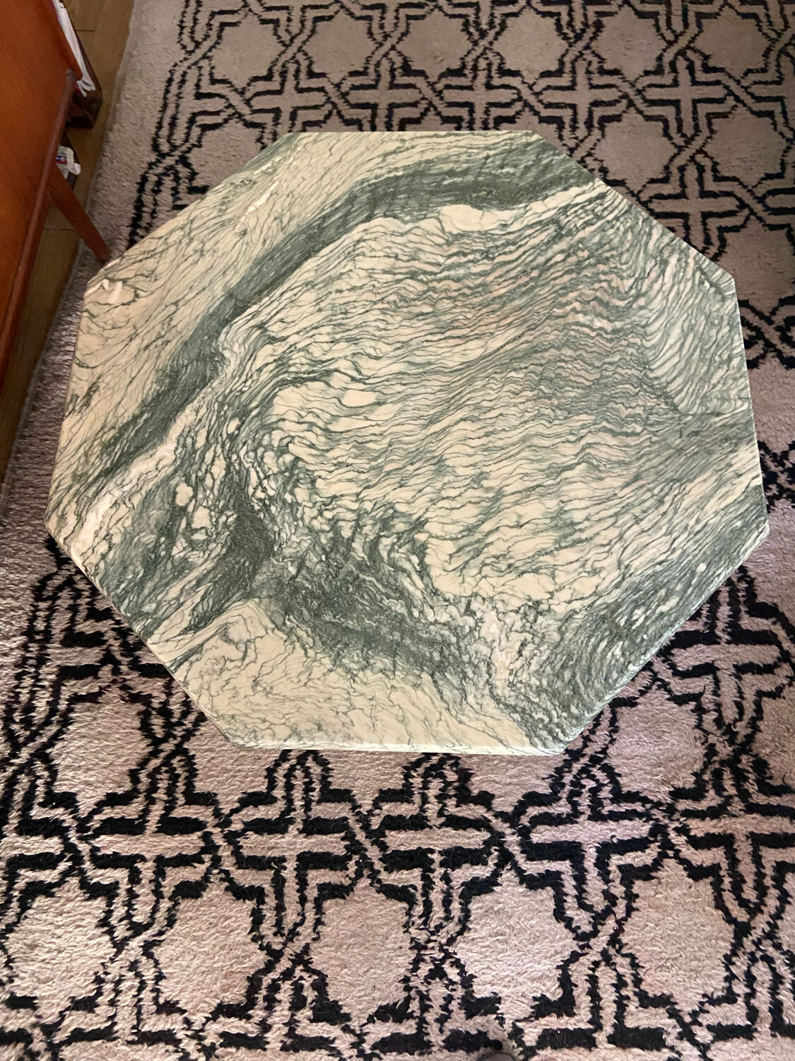 Octagonal marble coffee table