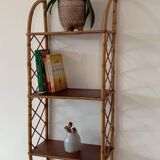 Vintage wall shelf in bamboo and wood