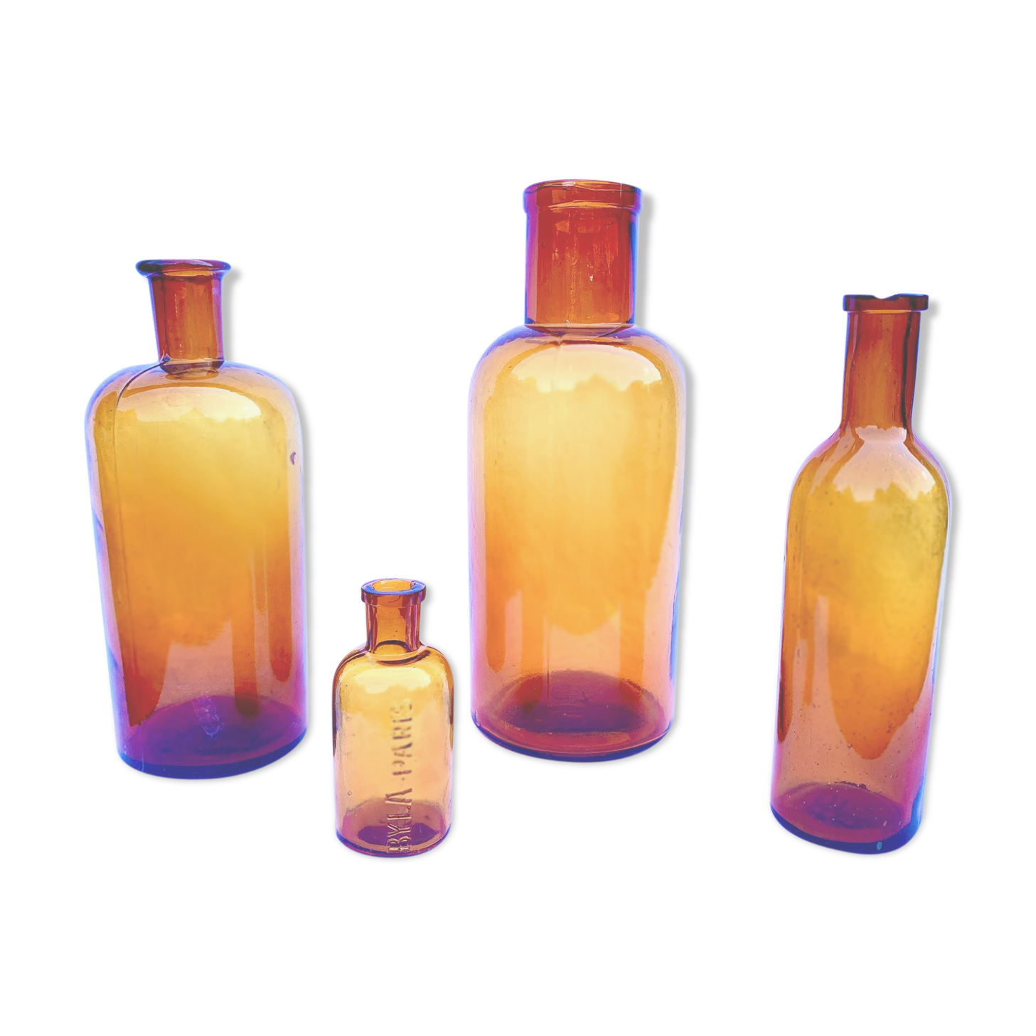 Amber apothecary bottles