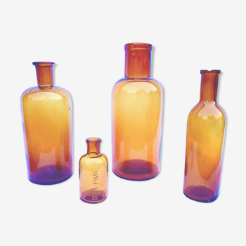 Amber apothecary bottles