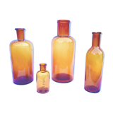 Amber apothecary bottles