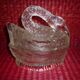 Swan-shaped glass butter dish