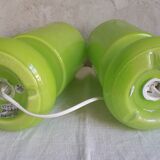 Pair of green lamps Ikea model Lykta 90s