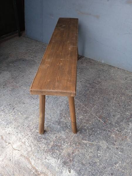 Bench 120 cm old solid wood with patina