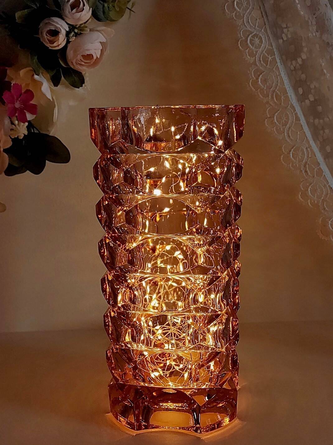 Large Luminarc vase in salmon glass