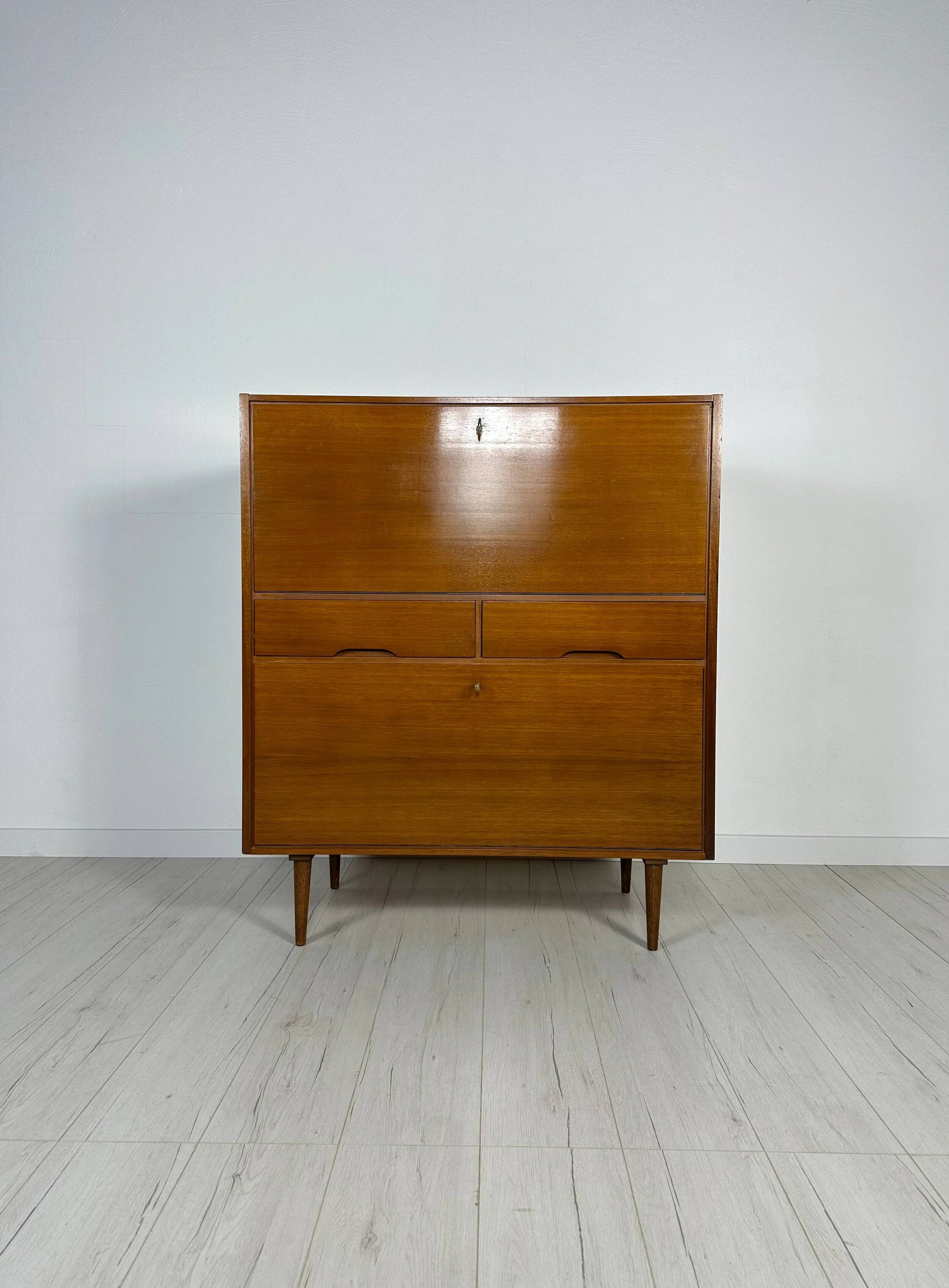 1960s Vintage Minimalistic Walnut Cabinet/Secretary