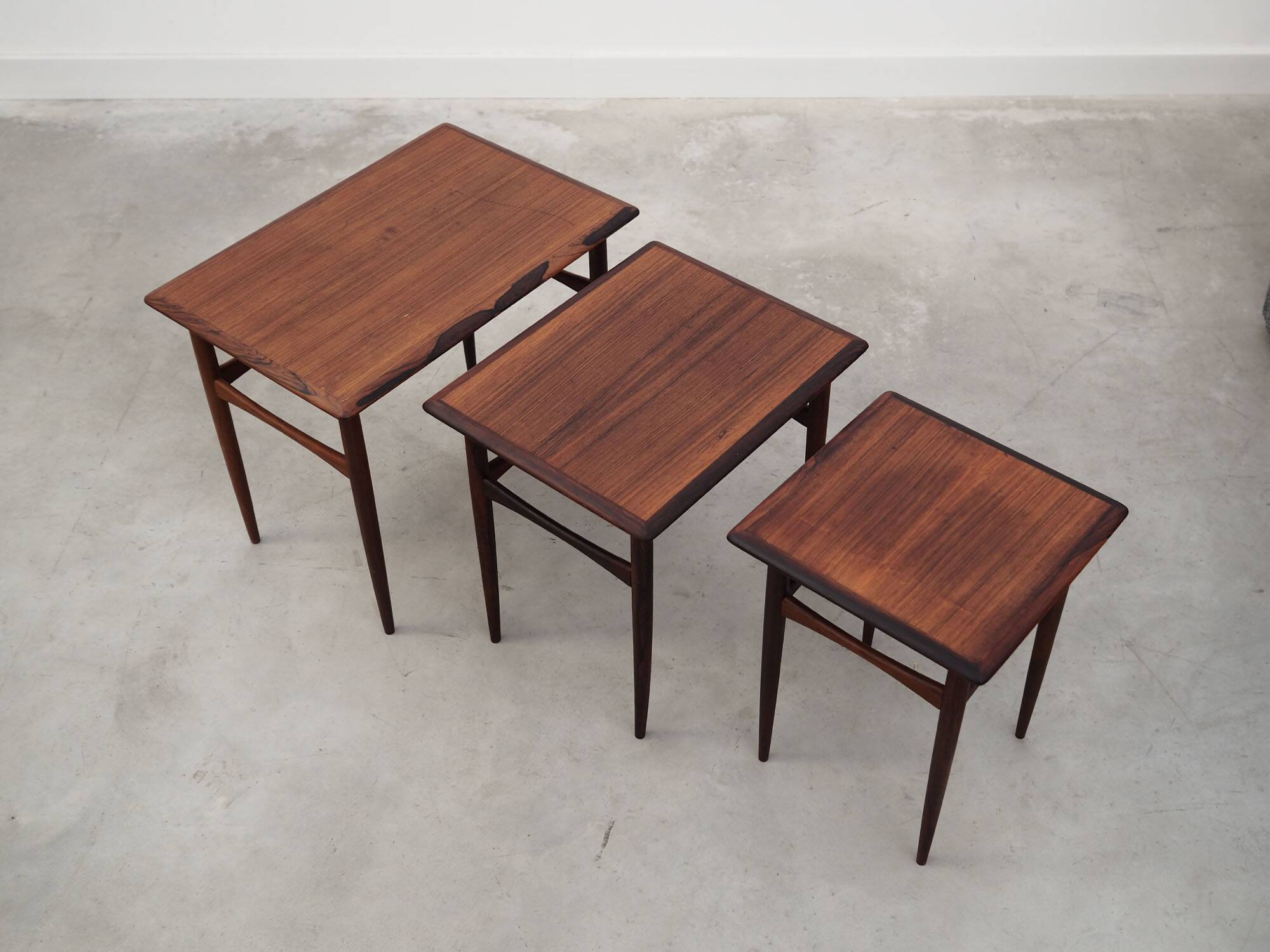 Set of three rosewood tables, Danish design, 1960s, production: Denmark