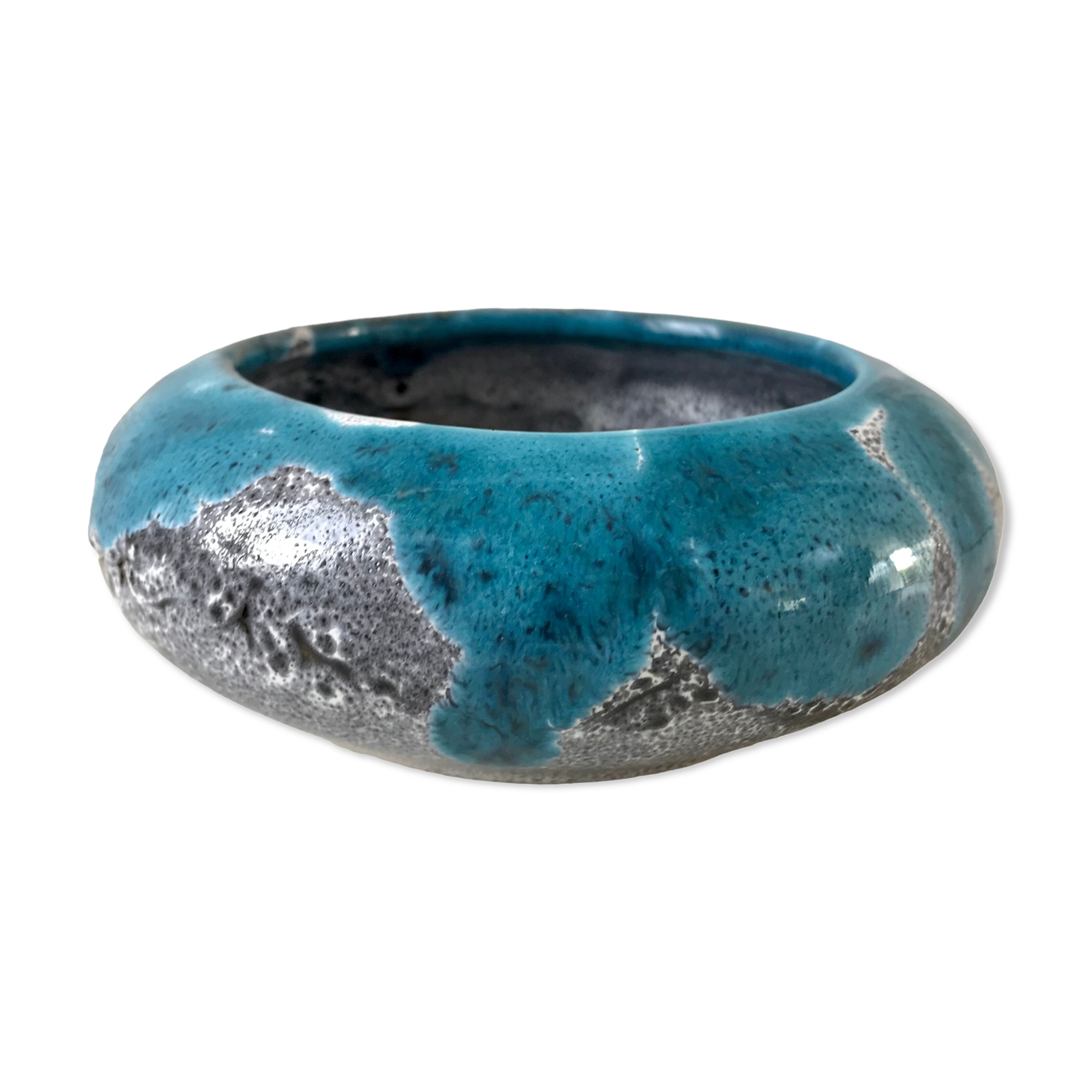 Ashtray blue fat lava ceramic