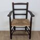Wooden straw armchair