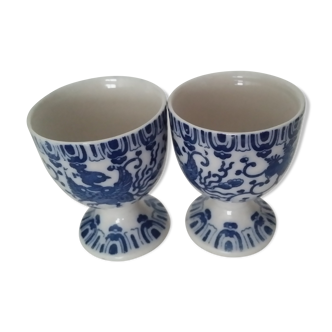 2 coquetiers japonais en porcelaine