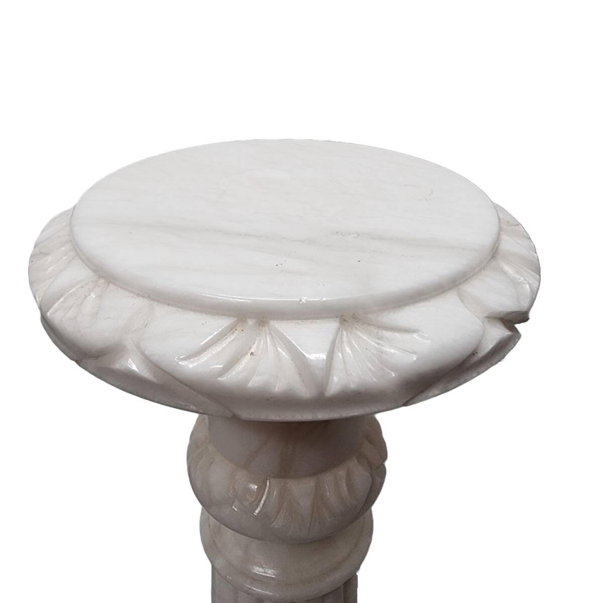 Vintage Alabaster Pillar With Lamp, 1970/80s