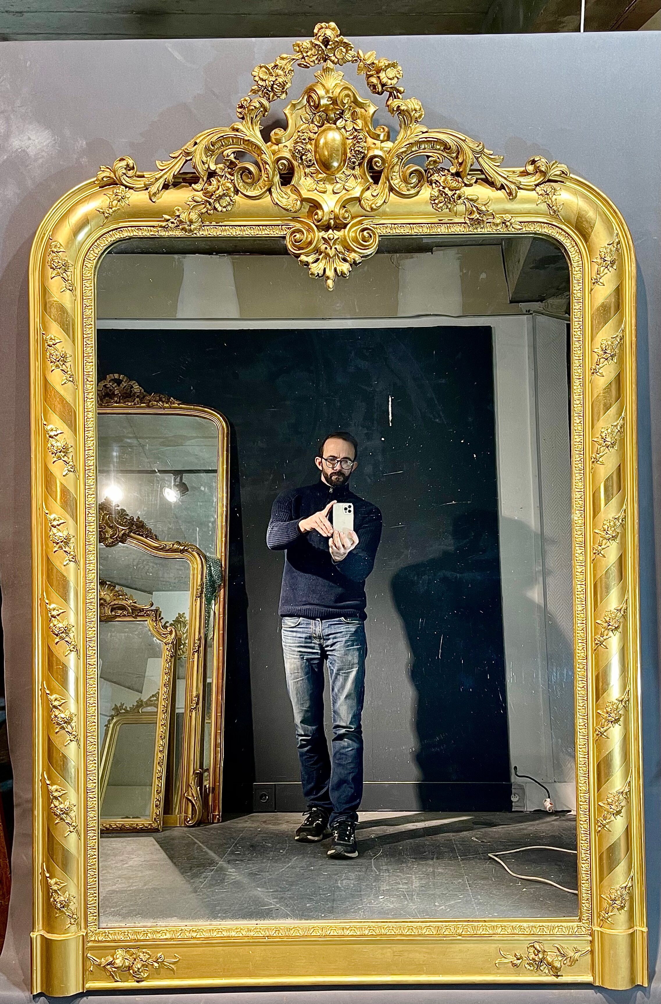 Ancient mirror 177x117 cm from Napoleon III era very good condition