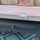 Solid wood coffee table with limed top