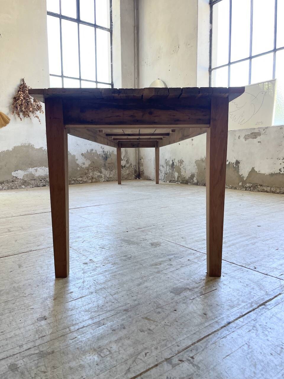 4m XXL pine and oak farmhouse table
