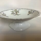 Ancien plat coupe pied douche gypsophile, fleurs blanches