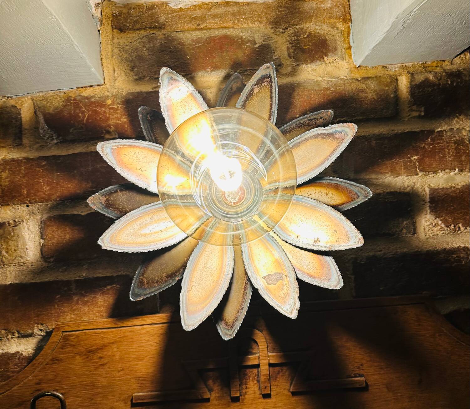 Applique murale fleur métal vintage