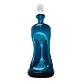 Vintage Danish Blue Glass Kluk Kluk Bottle from Holmegaard, 1970s