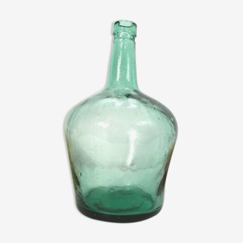 Demijohn of 2 liters dark aqua green glass vintage