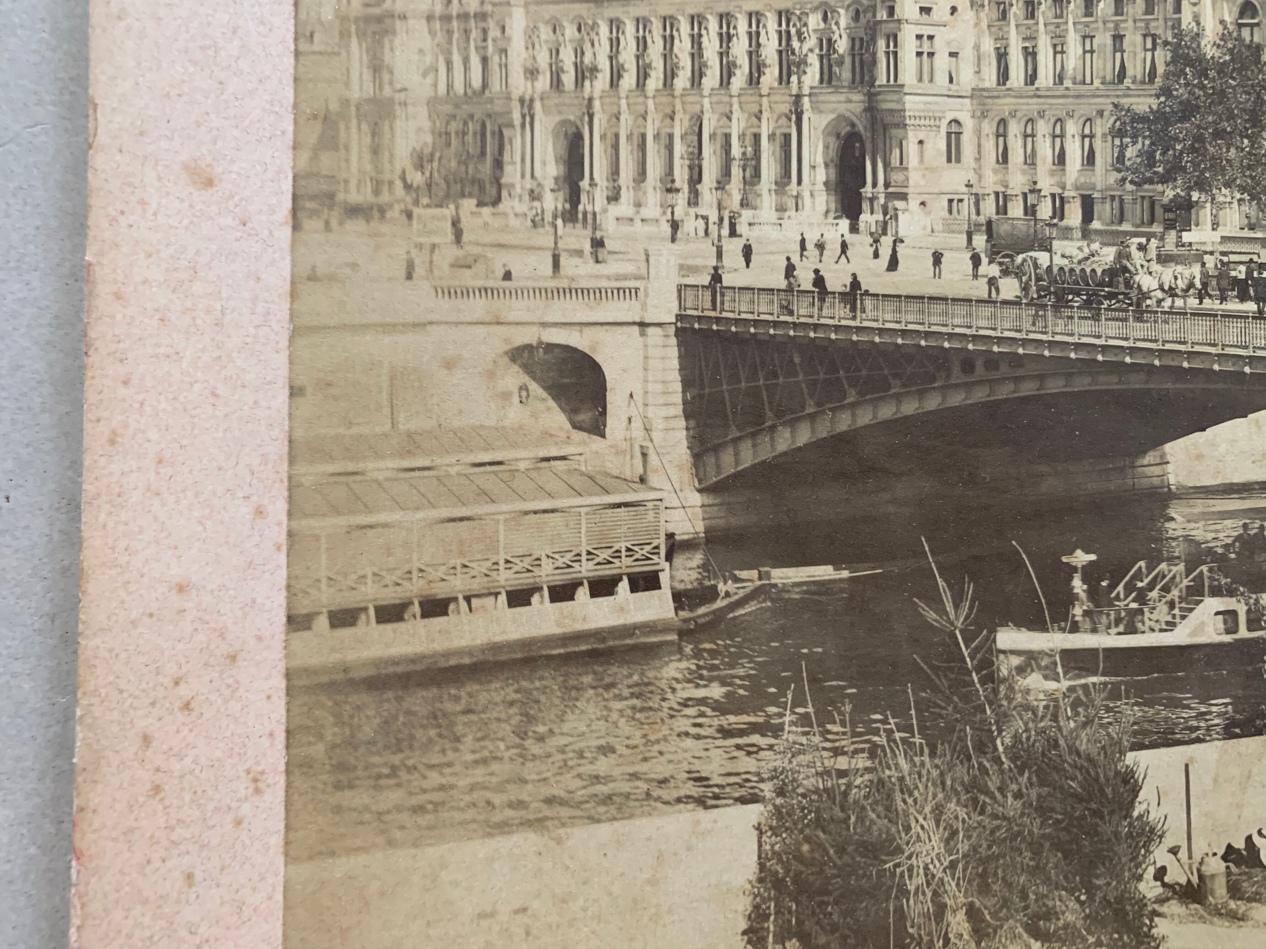 Old photograph 1890 Paris City Hall