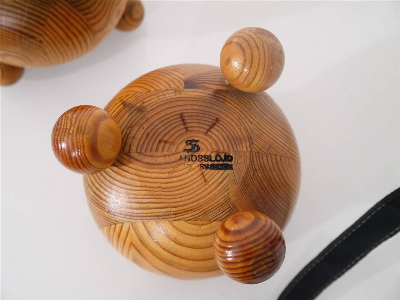 Pair of Swedish wooden candlesticks from the 1970s.