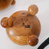 Pair of Swedish wooden candlesticks from the 1970s.