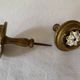 Large round door handles in gilded wood and Old Paris porcelain, circa 1900