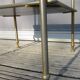 End table Golden capitals and glass OPAL black 1950