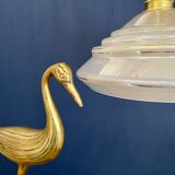 Vintage lampshade pendant lamp in pearlescent glass