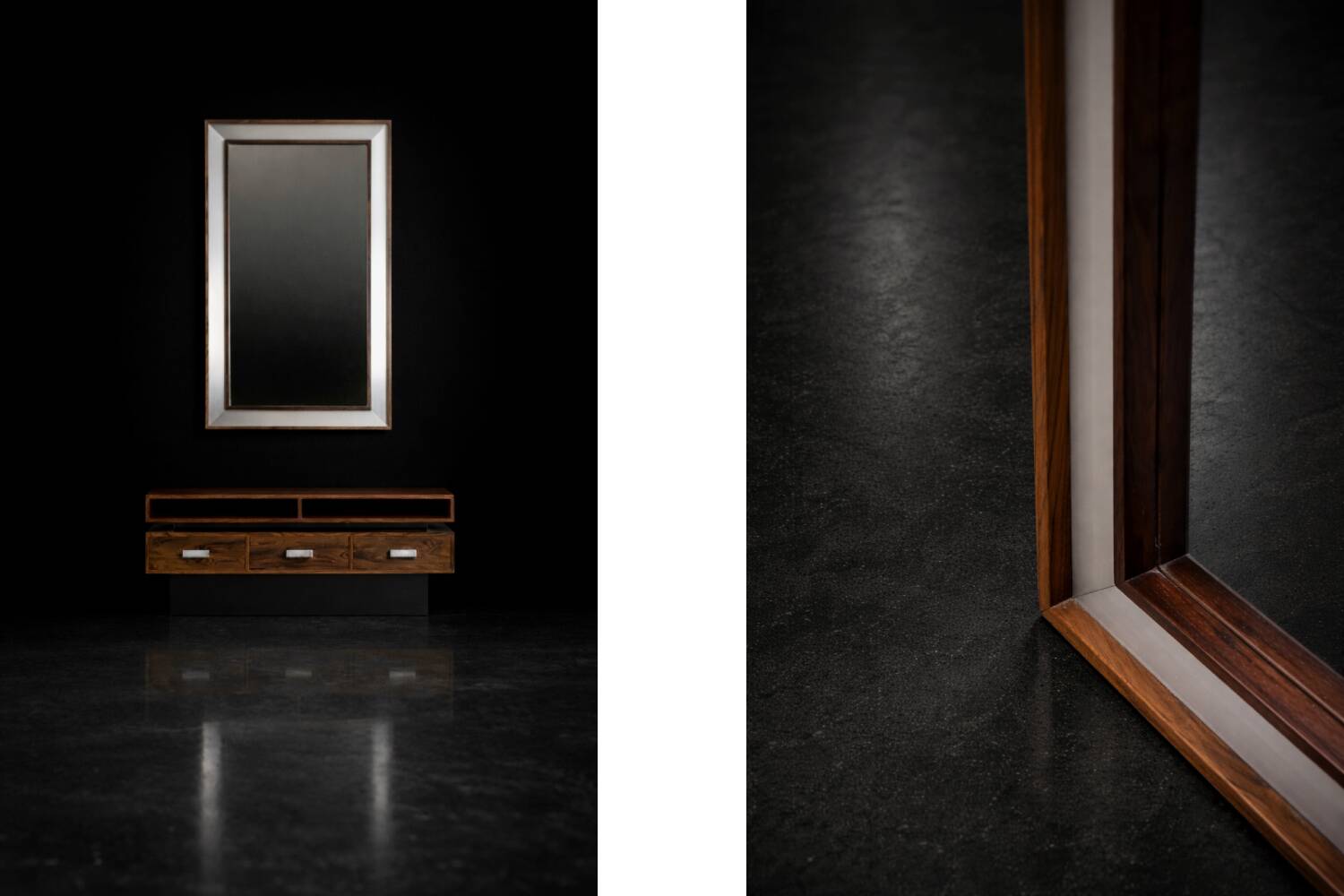 Vintage Mid-Century Scandinavian Modern Ambassador Console with Mirror