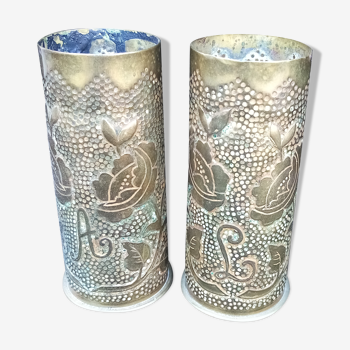 PAIR OF MONOGRAM VASE A L