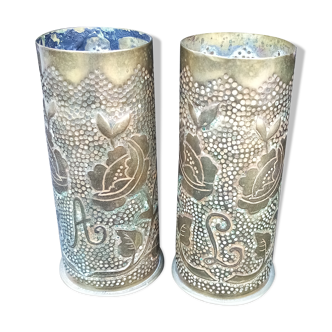 PAIR OF MONOGRAM VASE A L