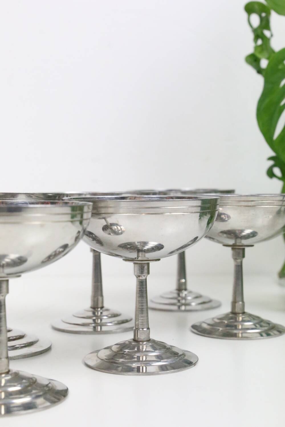 Set of 6 stainless steel bowls by Letang-Remy, vintage French, 1970s