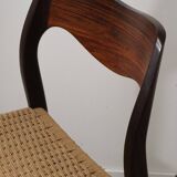 Scandinavian chair model 71 by Niels Otto Moller in teak and rope