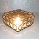 19x19cm  iron-ring glass ceiling lamp by Limburg Glashütte Germany 1960s