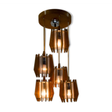 Set of chandelier and wall lamp by Drevo Humpolec, 1970