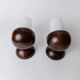 Vintage wall sconces from the 1960s, set of 2, dark wood with white glass shades, Mid-Century Modern lighting, sculptural wall sconces.