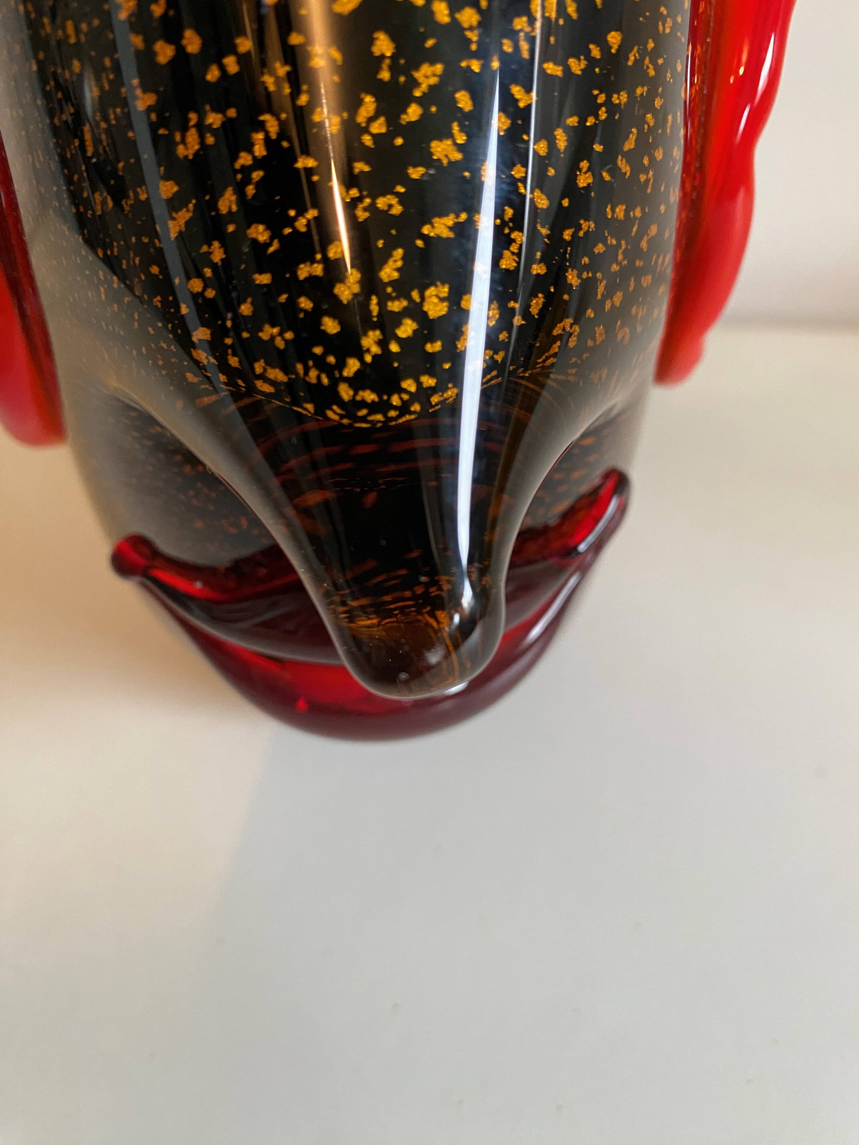 Fish head vase in Murano glass from the 1980s.