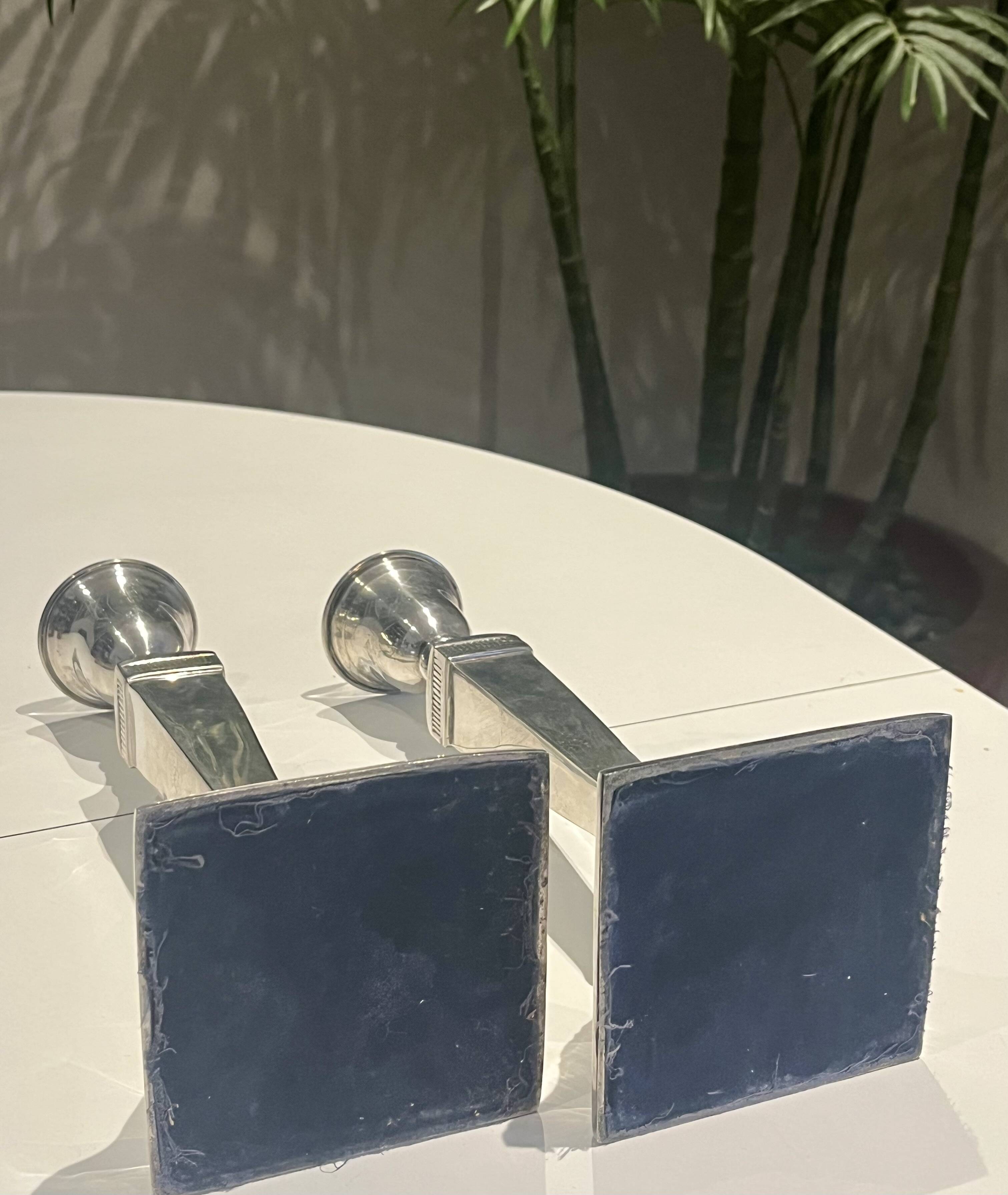Pair of candlesticks - Silver-plated - Very good condition