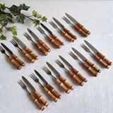 Bamboo handle cheese cutlery 60'