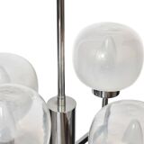 Vintage chandelier in chrome metal and glass