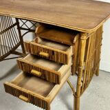 Vintage rattan desk 1960