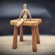 Quadripod solid wood stool