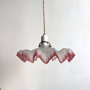 Antique opaline twisted glass pendant light