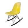 Rocking chair Eames Herman Miller en fibre de verre jaune