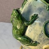 Majolica Palissy vase, dating from the Victorian era circa 1890