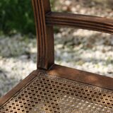 Chaise ancienne en bois Henri II assise en cannage
