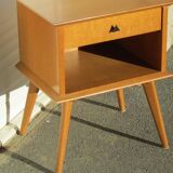 Vintage Scandinavian bedside table from the 60s in oak