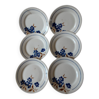 Set of 6 Badonviller dessert plates