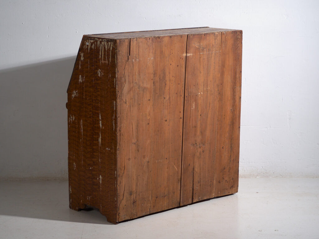 Swedish drop-leaf desk, antique – Scandinavian folk furniture – year 1783